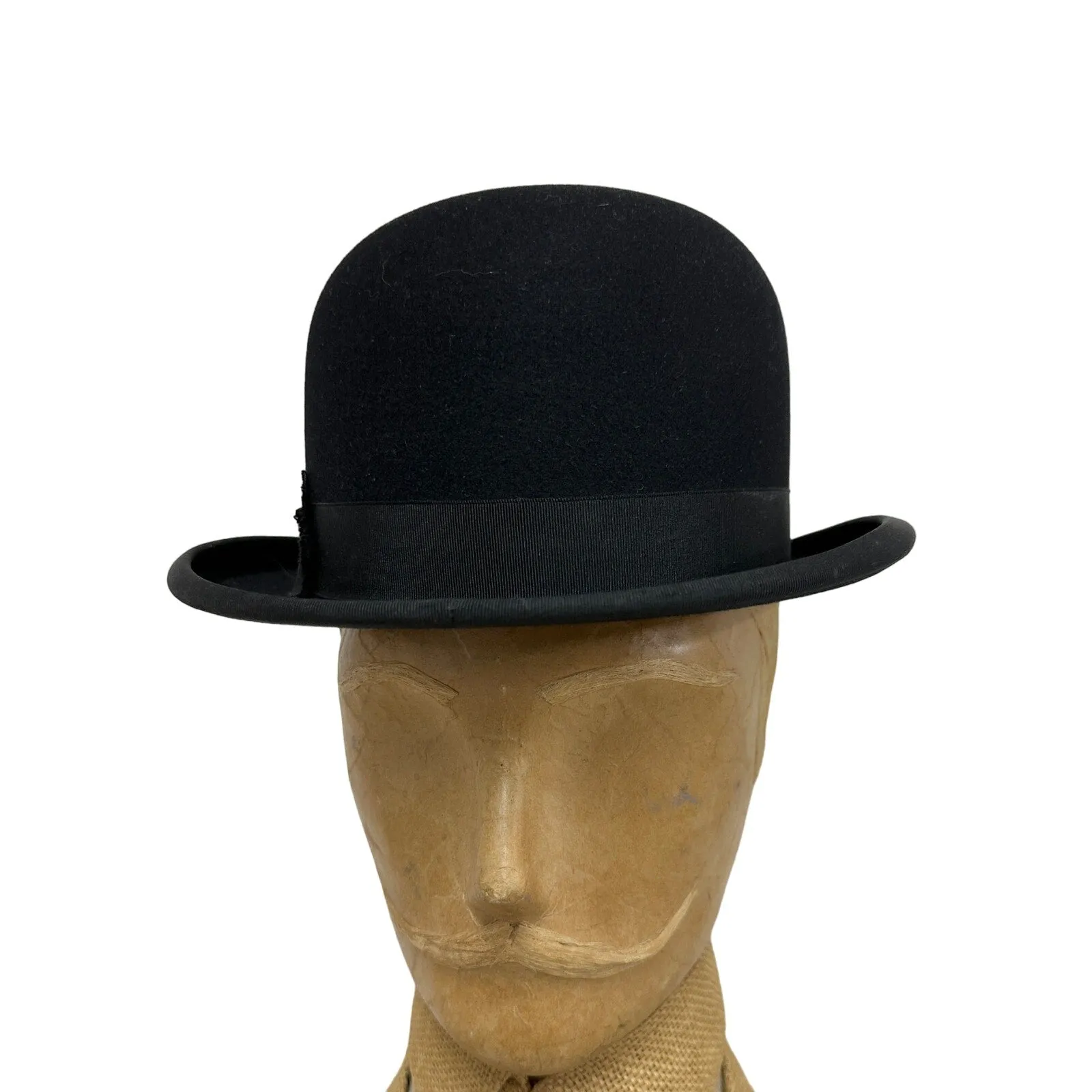 Vintage 1950s STETSON Black Felt Bowler Derby Hat MENS 7 1/8 Standard  Quality