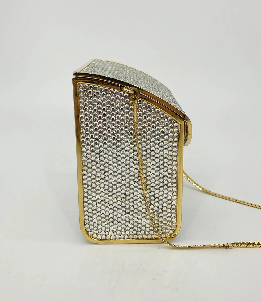 Vintage Judith Leiber Top Flap Crystal Shoulder Bag Minaudiere