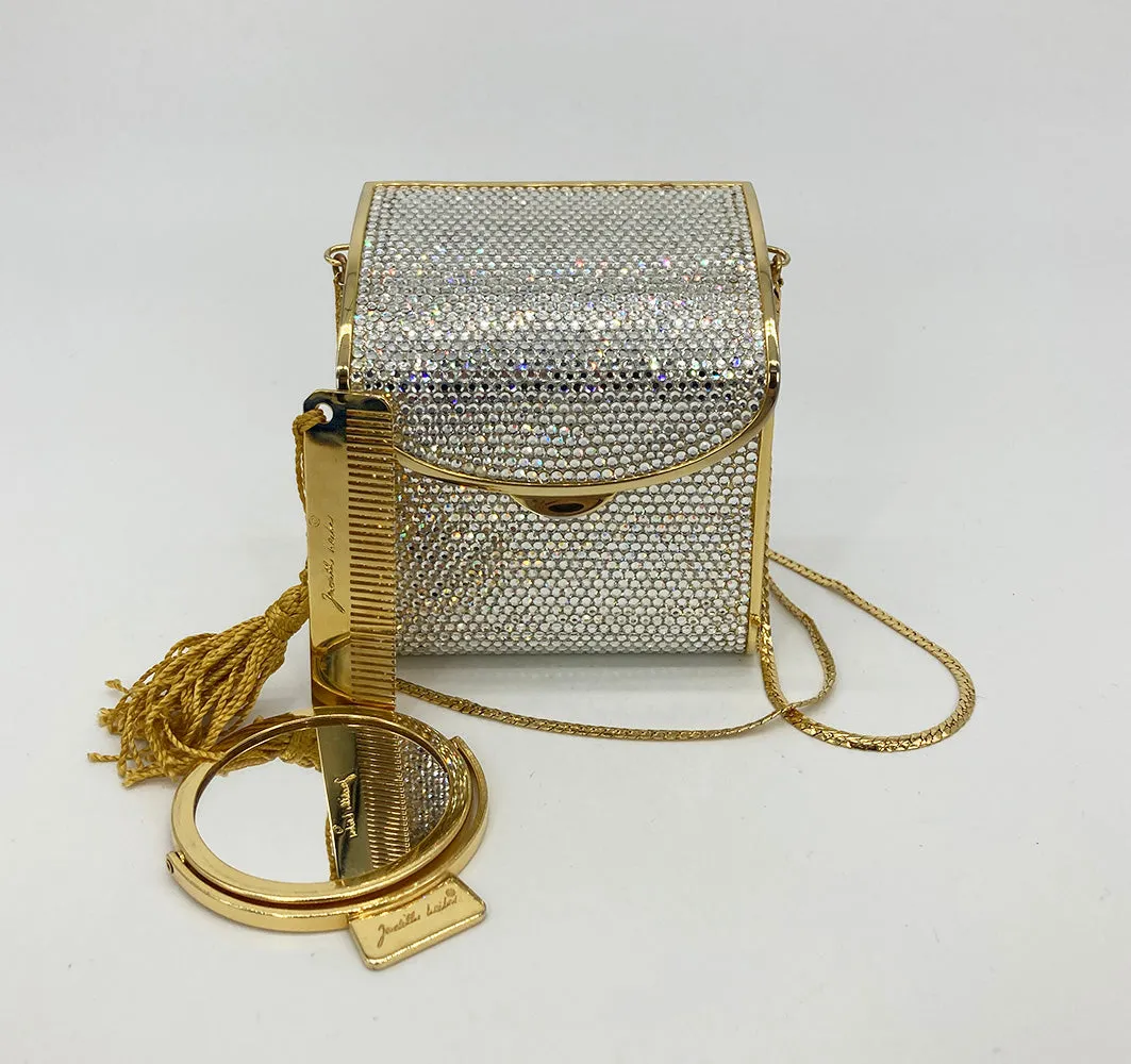 Vintage Judith Leiber Top Flap Crystal Shoulder Bag Minaudiere