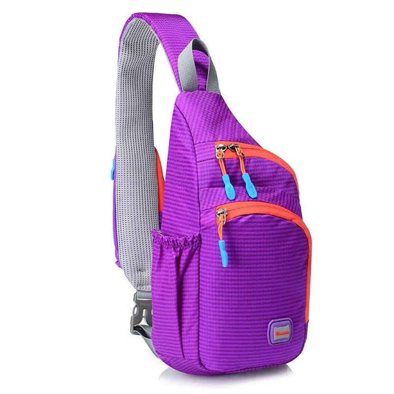 Waterproof Nylon Outdoor Sports Anti Theft Bag Climbing Hiking Cycling Bottle Holder Shoulder Cross Body Chest Bag