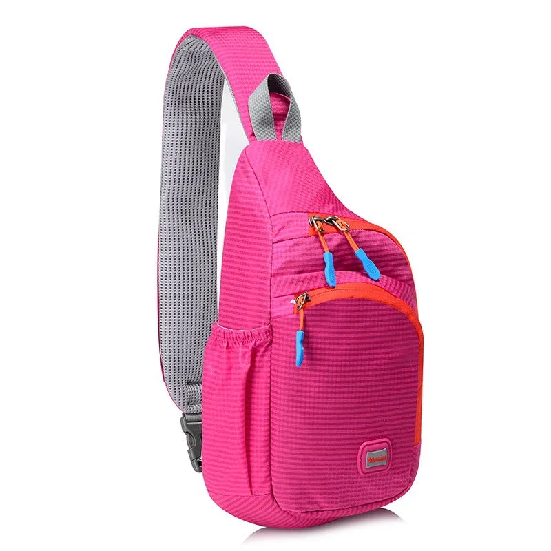 Waterproof Nylon Outdoor Sports Anti Theft Bag Climbing Hiking Cycling Bottle Holder Shoulder Cross Body Chest Bag