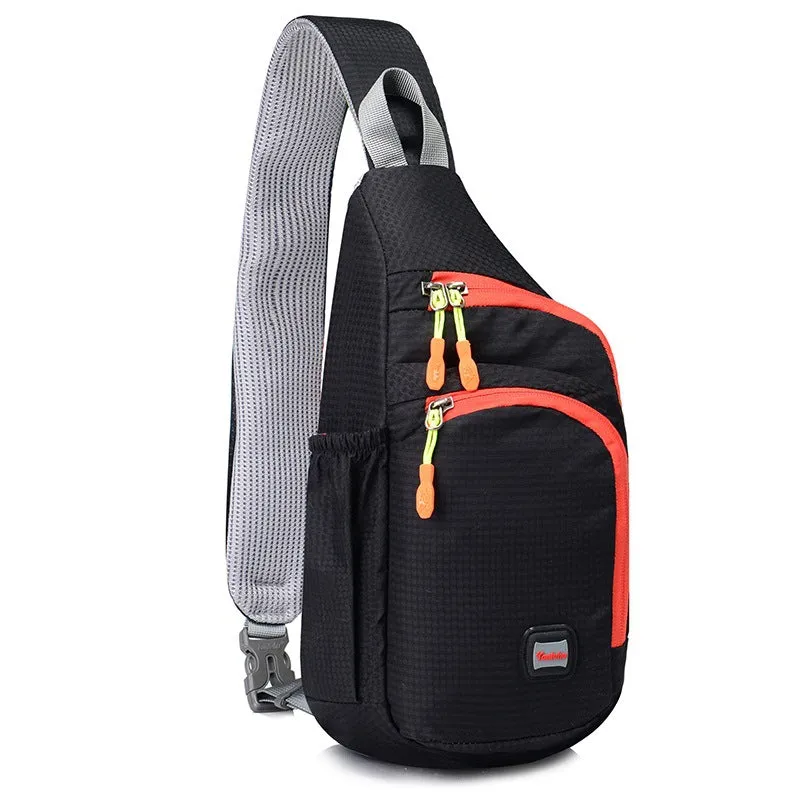 Waterproof Nylon Outdoor Sports Anti Theft Bag Climbing Hiking Cycling Bottle Holder Shoulder Cross Body Chest Bag