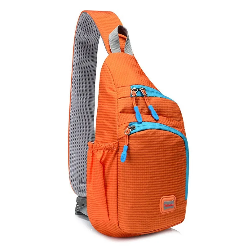 Waterproof Nylon Outdoor Sports Anti Theft Bag Climbing Hiking Cycling Bottle Holder Shoulder Cross Body Chest Bag