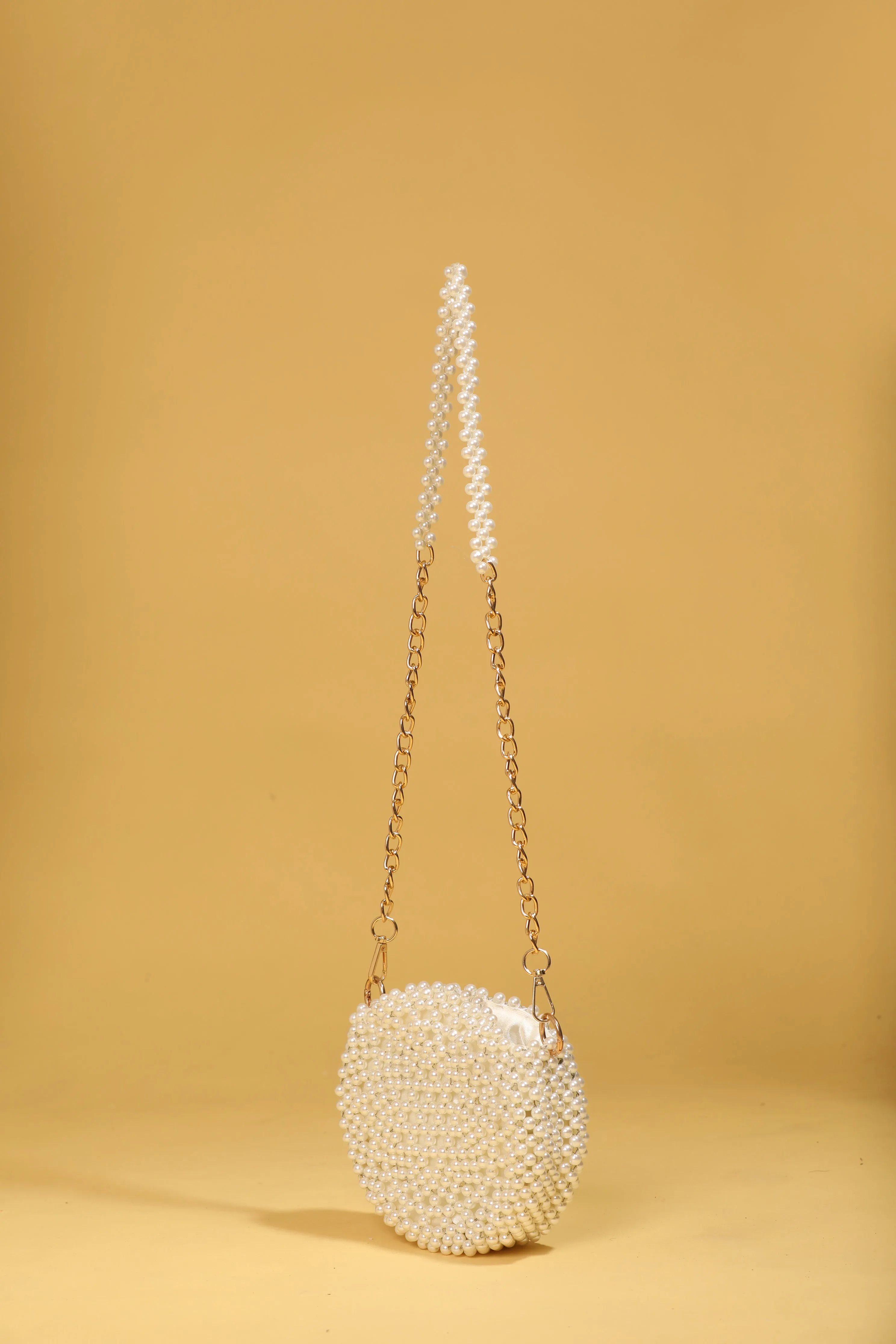 White Pearl Hand Embroidered Clutch