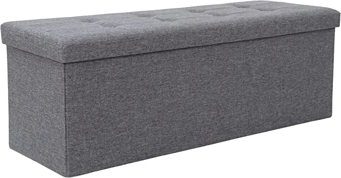 ZENY™ 43 Inches Storage Ottoman Bench Folding Footrest with Padded Seat Large Sotrage Box for Livingroom Bedroom Entryway, 660 lbs Capacity 15" x 43" x 15"