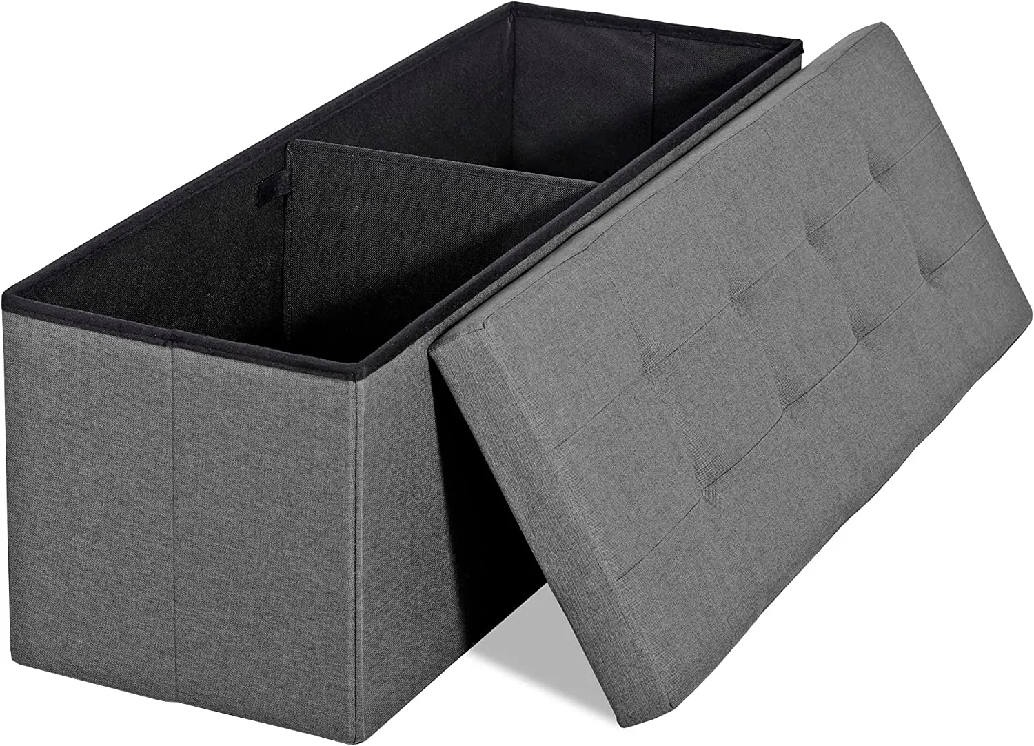 ZENY™ 43 Inches Storage Ottoman Bench Folding Footrest with Padded Seat Large Sotrage Box for Livingroom Bedroom Entryway, 660 lbs Capacity 15" x 43" x 15"